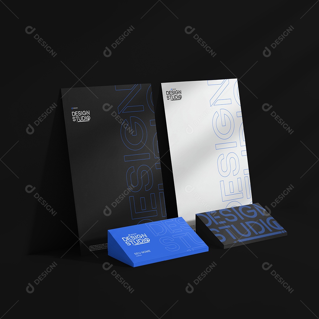 Mockup Identidade Visual na Parede PSD Editável