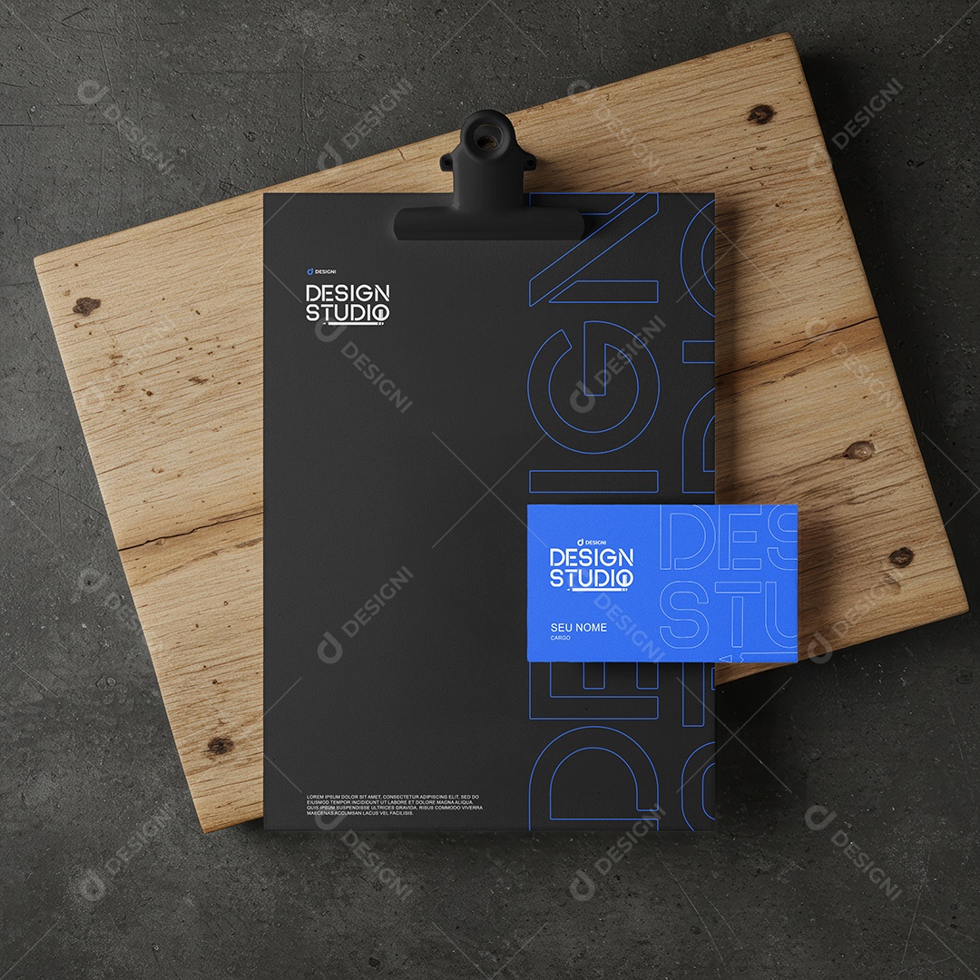 Mockup Papel Timbrado e Identidade Visual na Prancheta PSD Editável