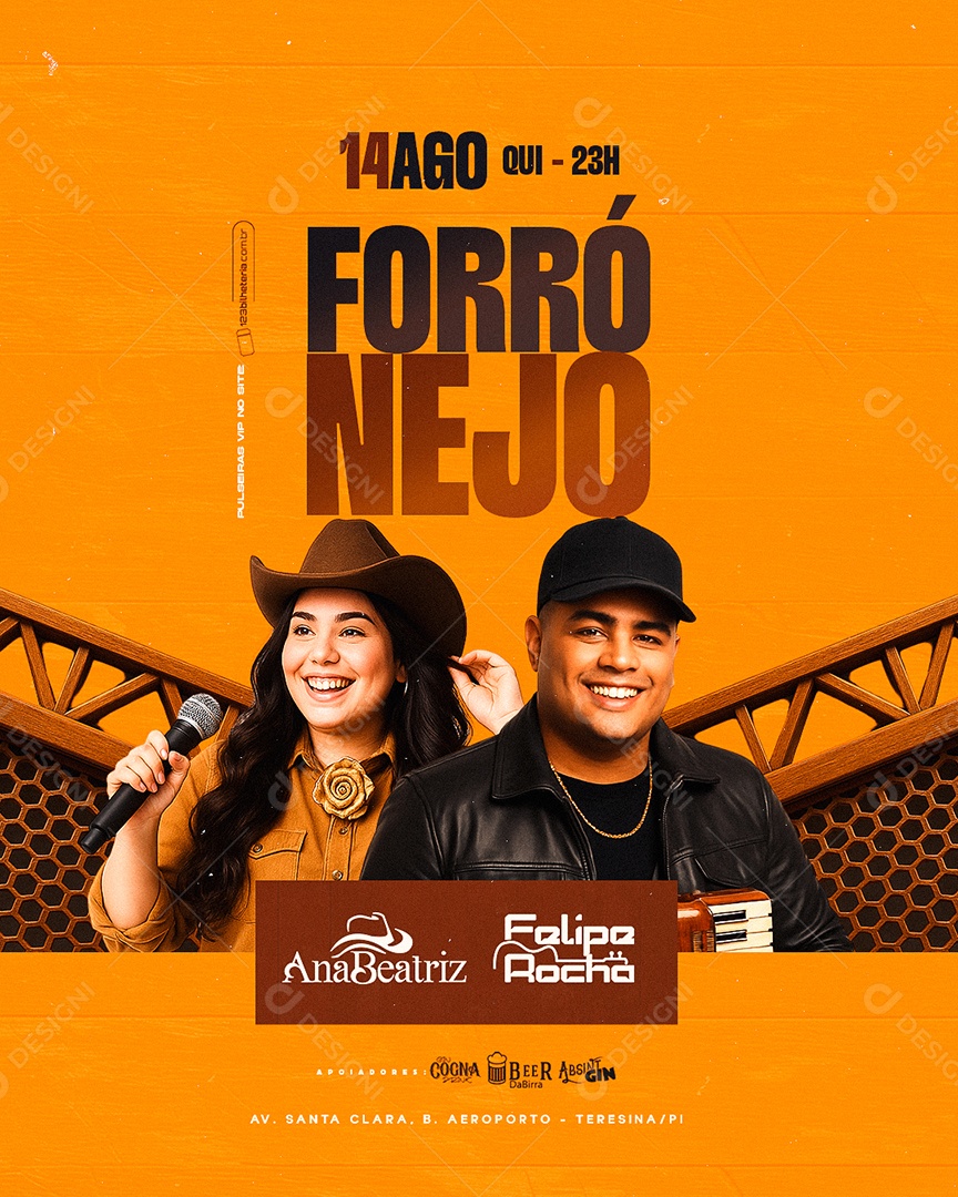 Flyer Próximos Shows Forró Nejo Social Media PSD Editável