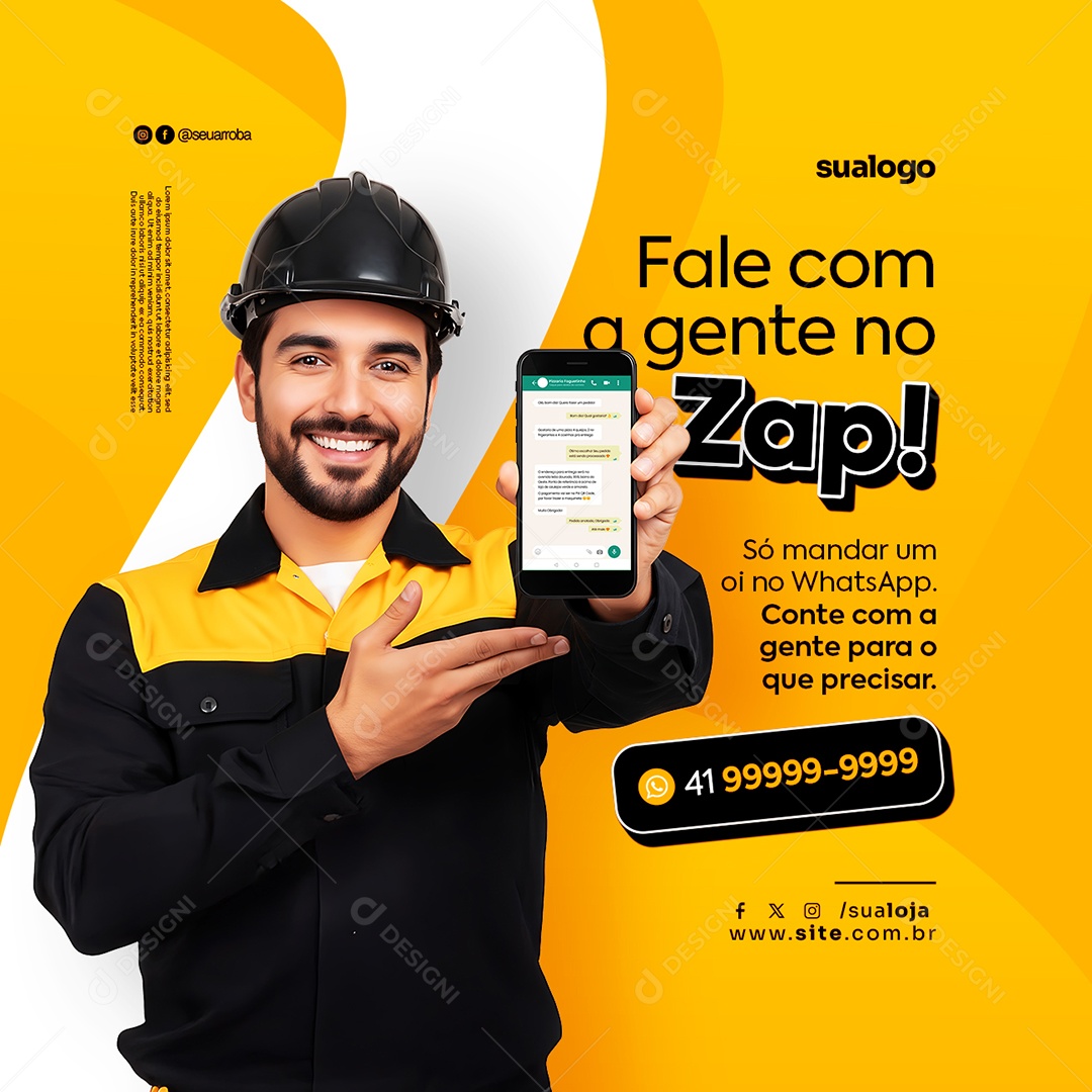 Whatsapp Fale Com a Gente no Zap Social Media PSD Editável