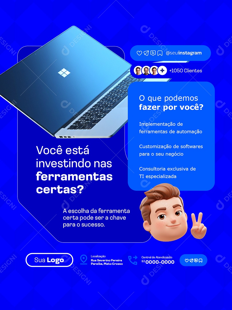 TI Você Está Investindo nas Ferramentas Certas Social Media PSD Editável