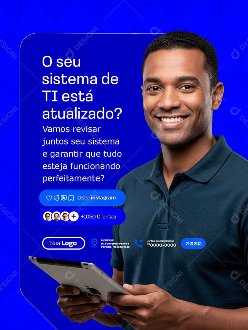 O Seu Sistema de TI Está Atualizado Social Media PSD Editável
