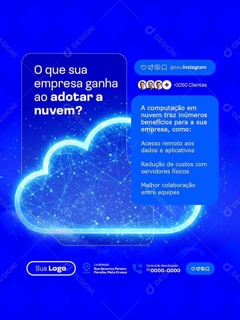 TI O Que Sua Empresa Ganha ao Adotar a Nuvem Social Media PSD Editável