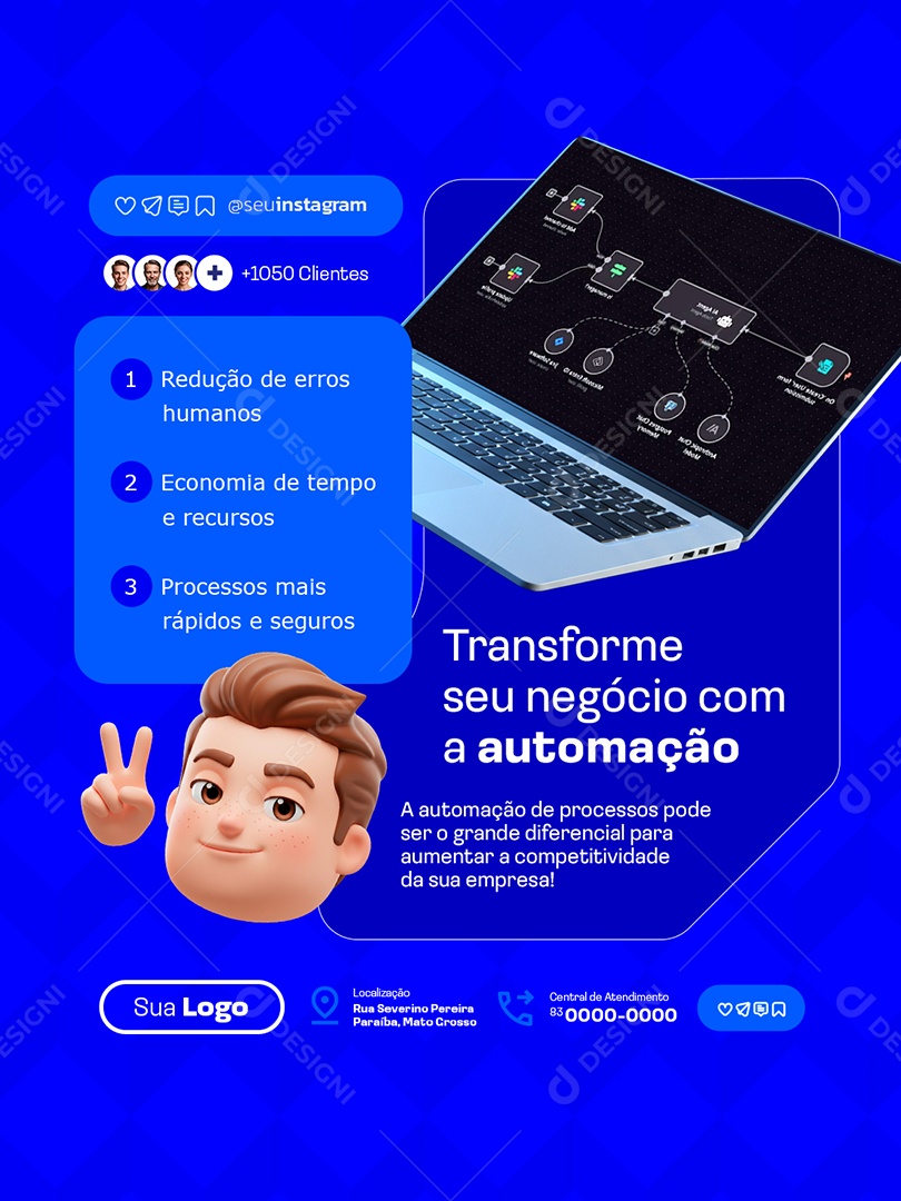 TI Transforme Seu Negócio com a Automação Social Media PSD Editável
