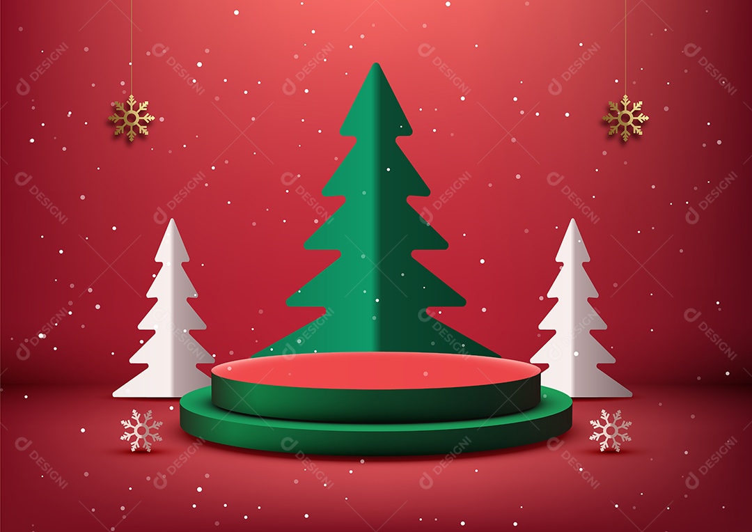 Modelo de Pódio de Natal Vetor EPS Editável
