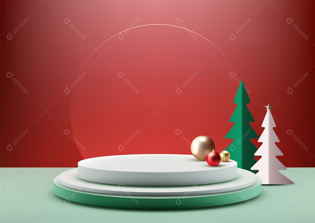 Modelo de Pódio de Natal Vetor EPS Editável