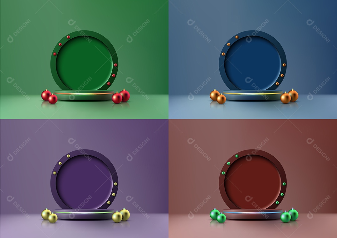 Modelo de Pódio de Natal Vetor EPS Editável