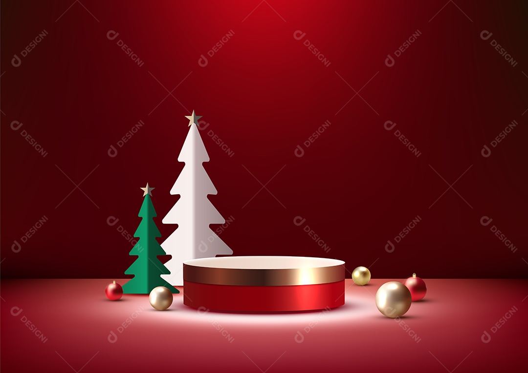 Modelo de Pódio de Natal Vetor EPS Editável