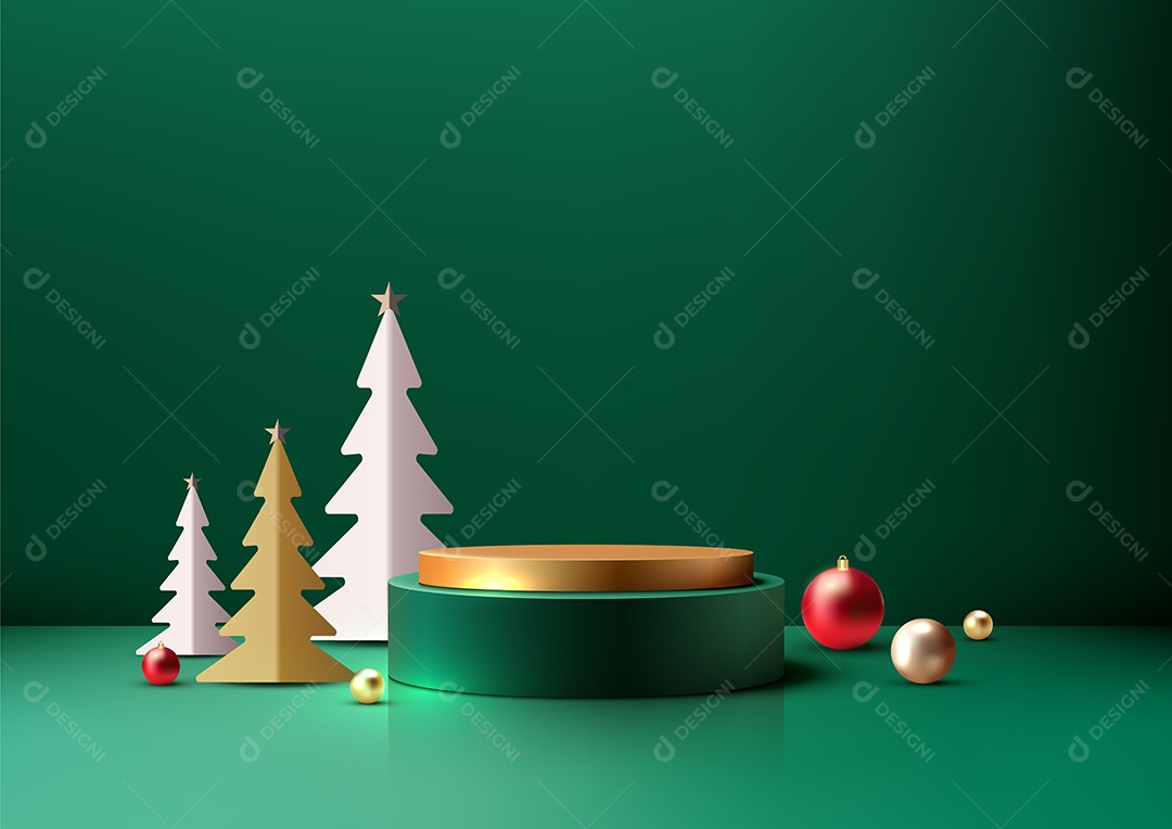 Modelo de Pódio de Natal Vetor EPS Editável