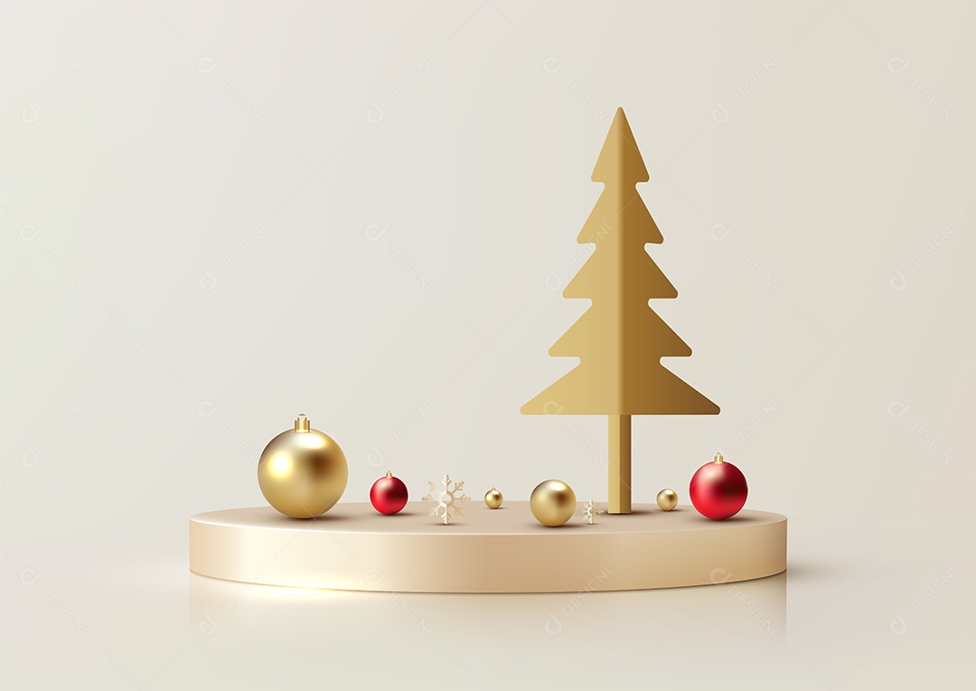 Modelo de Pódio de Natal Vetor EPS Editável