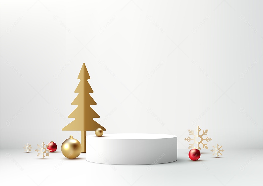 Modelo de Pódio de Natal Vetor EPS Editável