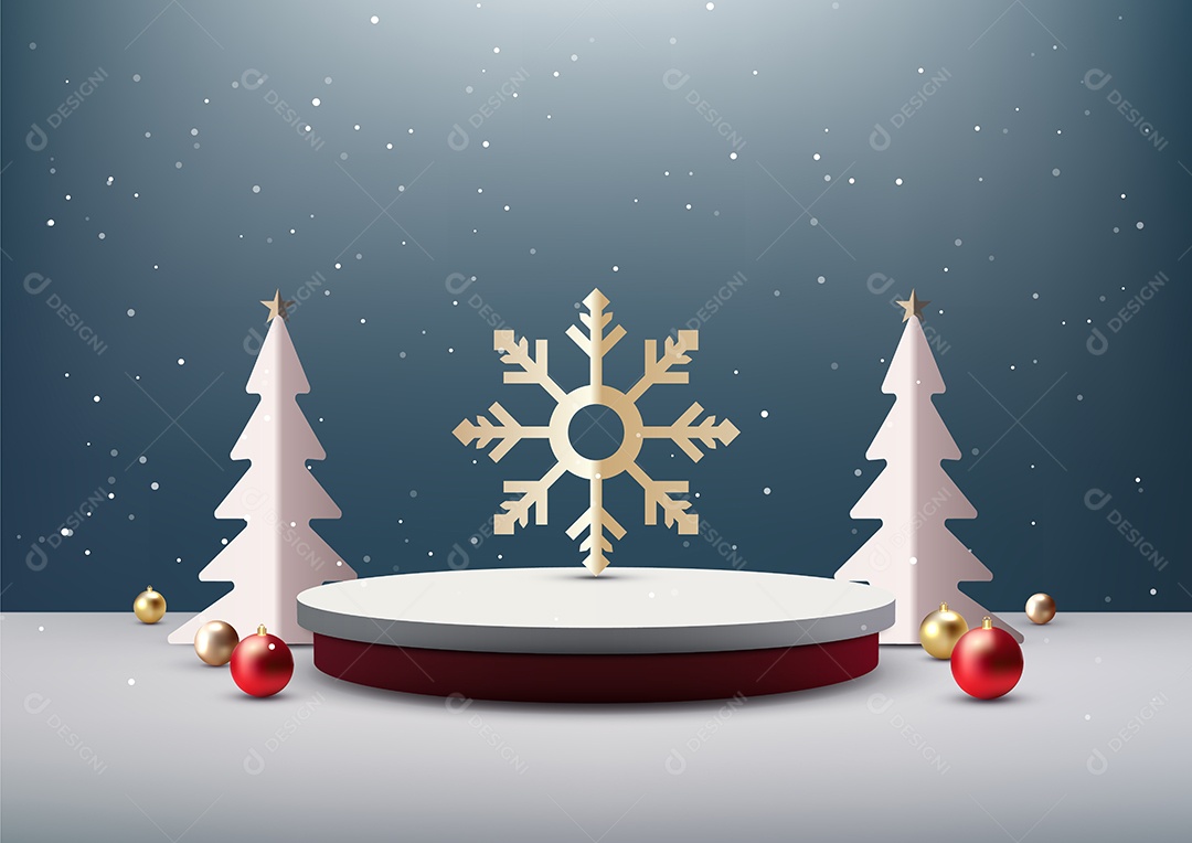 Modelo de Pódio de Natal Vetor EPS Editável