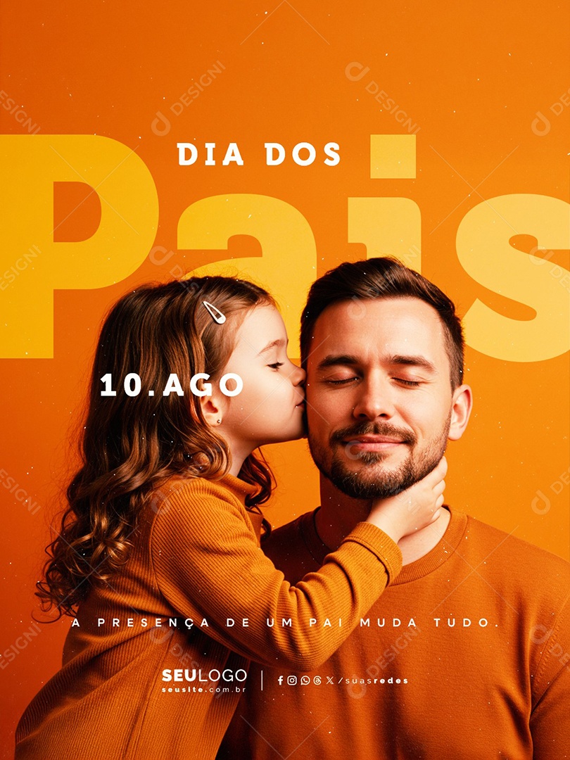 Dia dos Pais 10 de Agosto Social Media PSD Editável