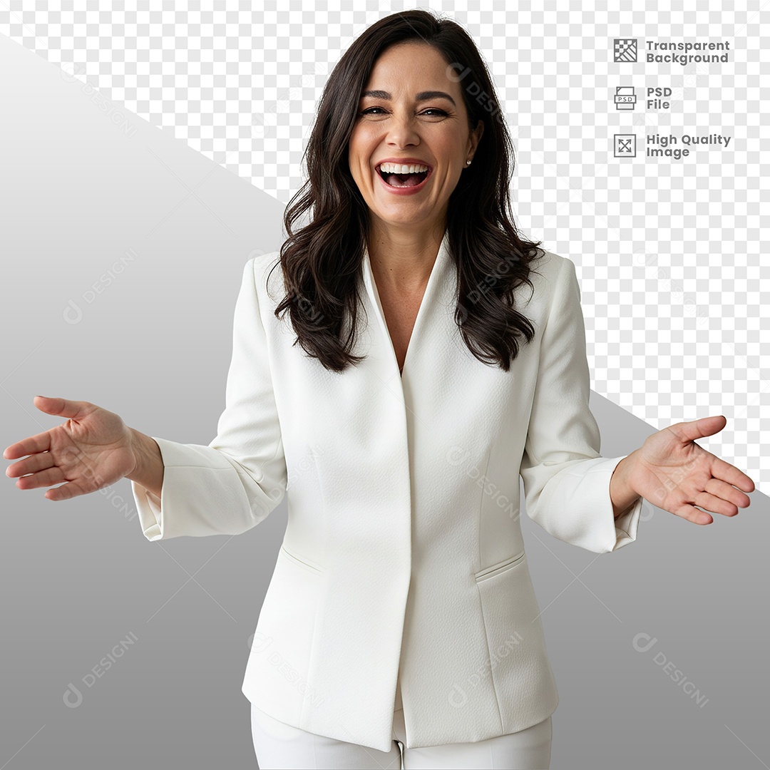 Mulher Vestida de Branco Para Composição PSD