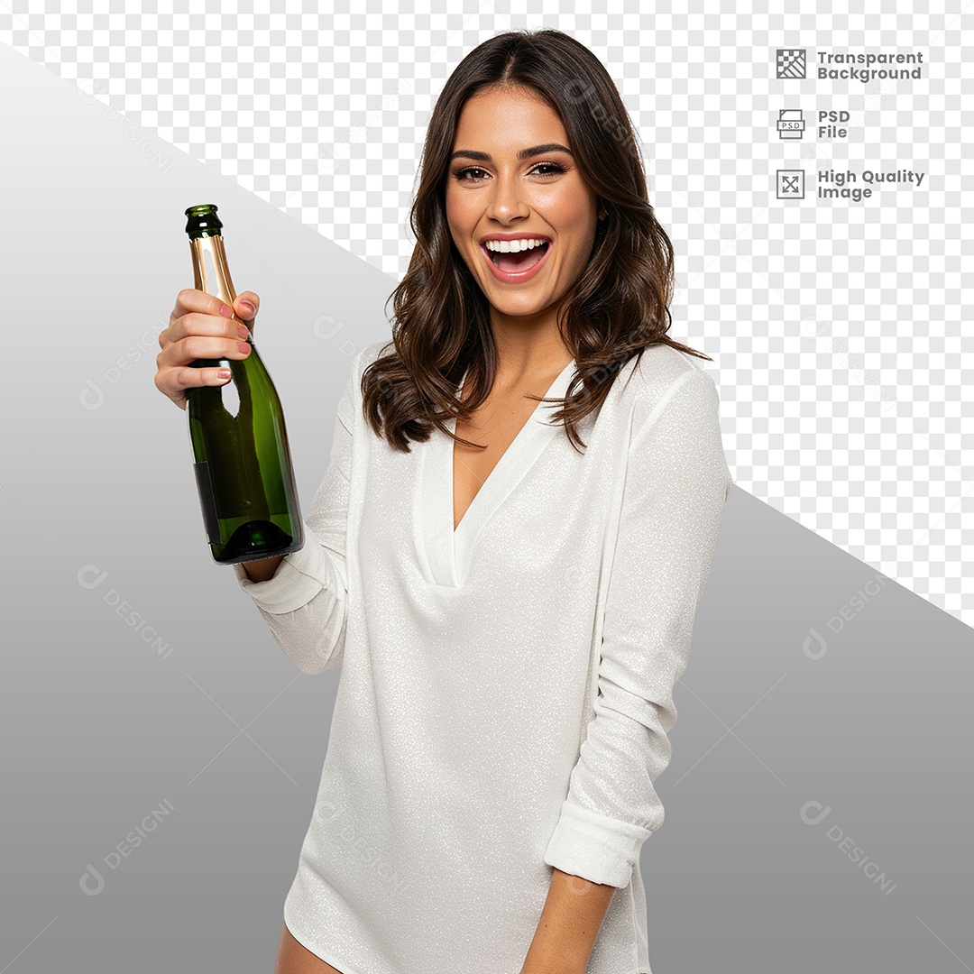 Mulher Vestida de Branco Para Composição PSD