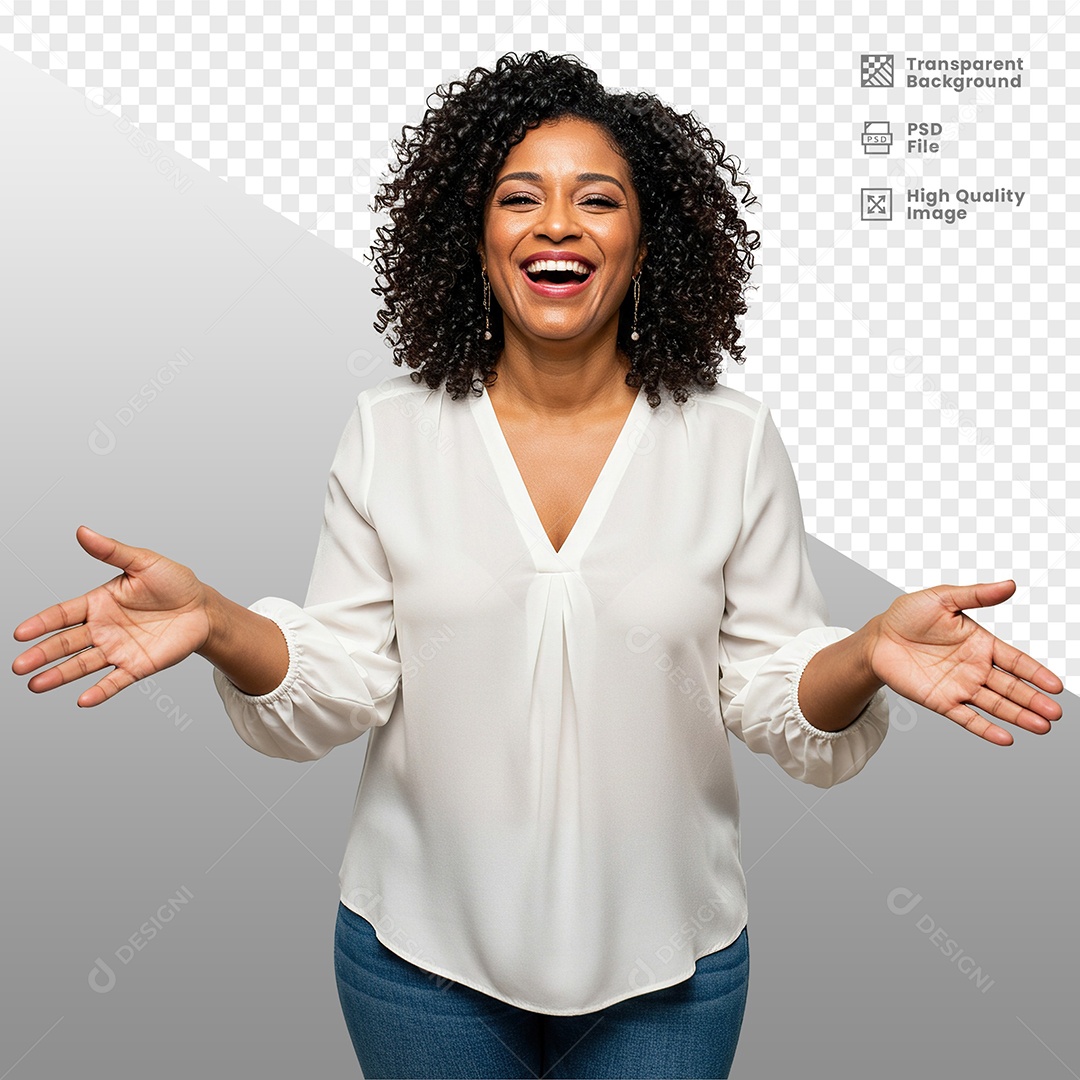 Mulher Vestida de Branco Para Composição PSD