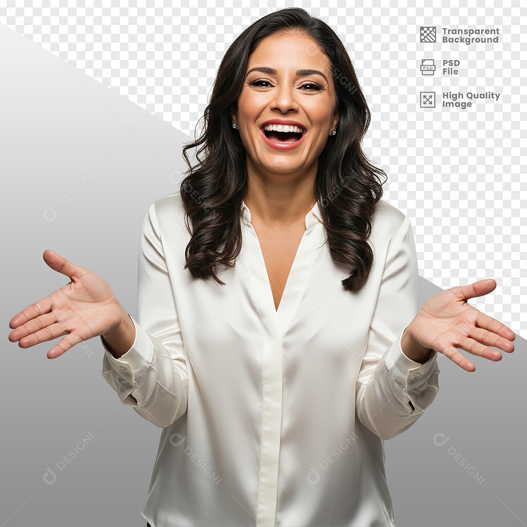 Mulher Vestida de Branco Para Composição PSD