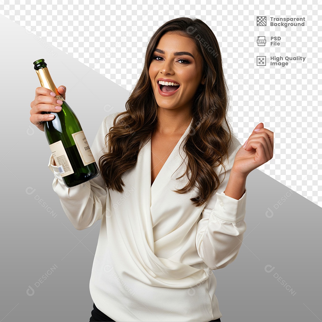 Mulher Vestida de Branco Para Composição PSD