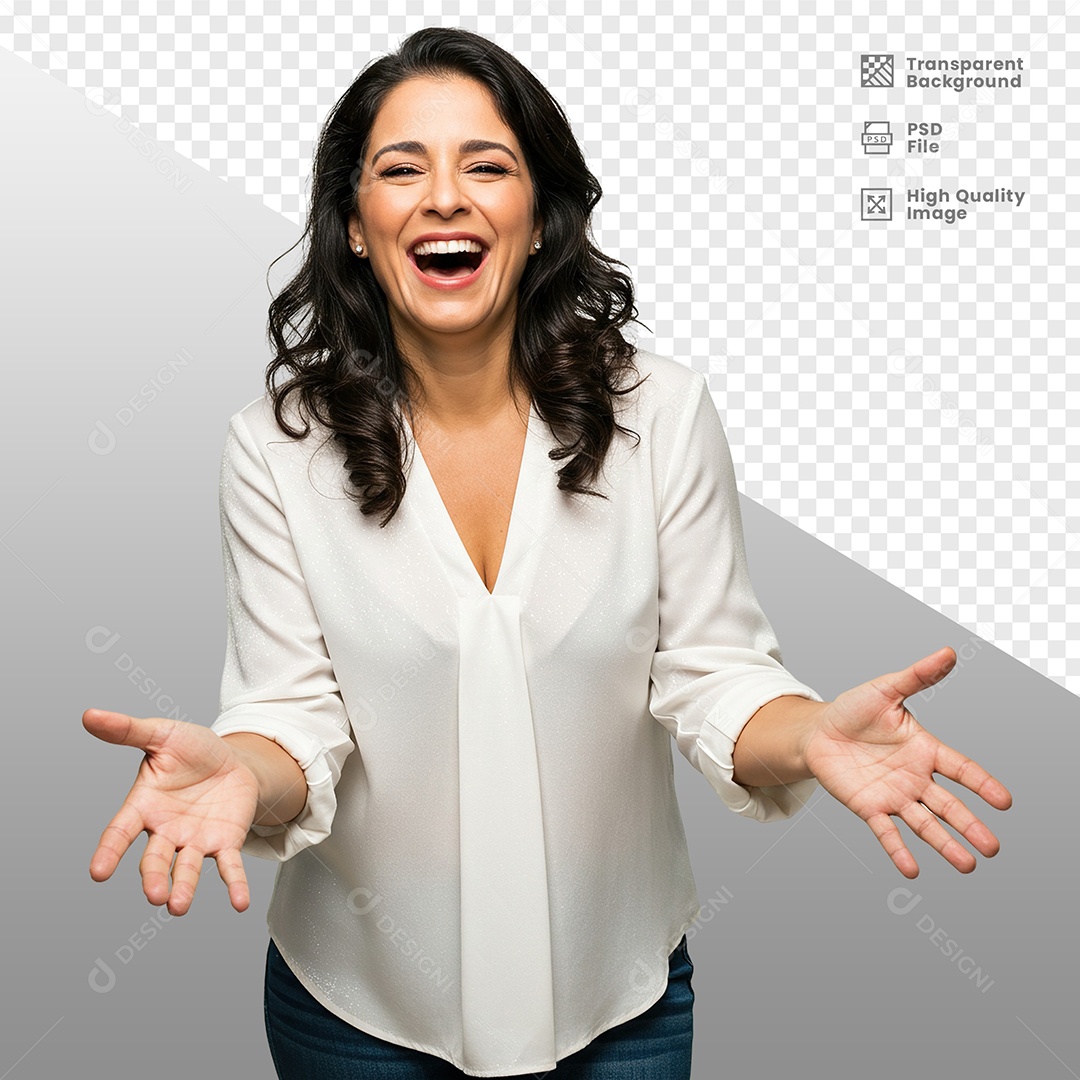 Mulher Vestida de Branco Para Composição PSD