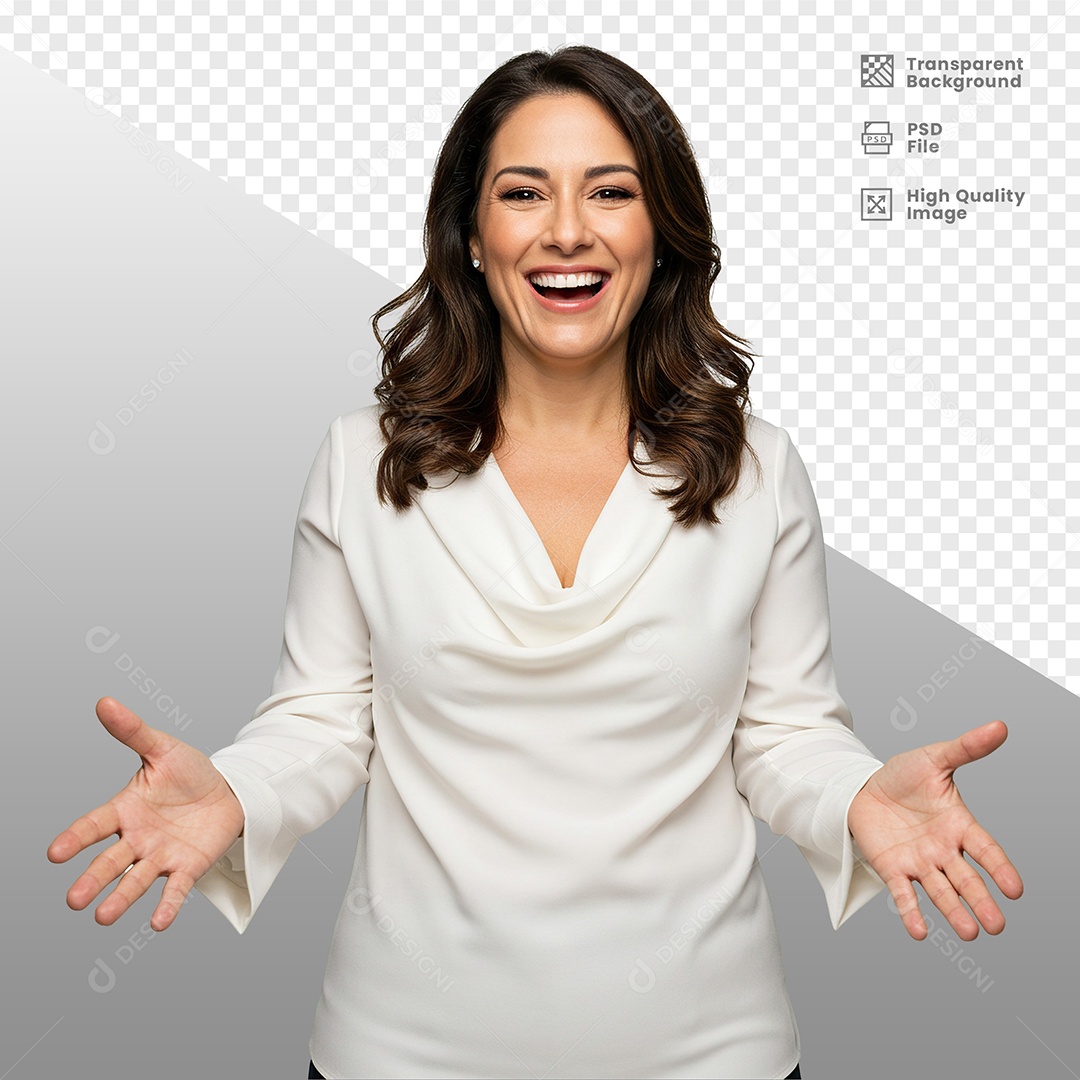 Mulher Vestida de Branco Para Composição PSD