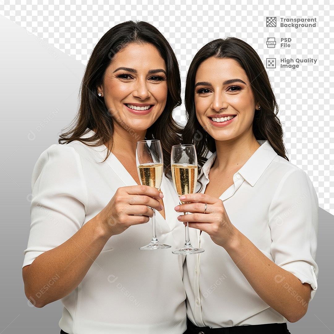 Mulhere Vestidas de Branco Para Composição PSD