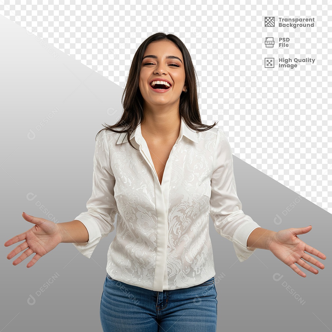 Mulher Vestida de Branco Para Composição PSD