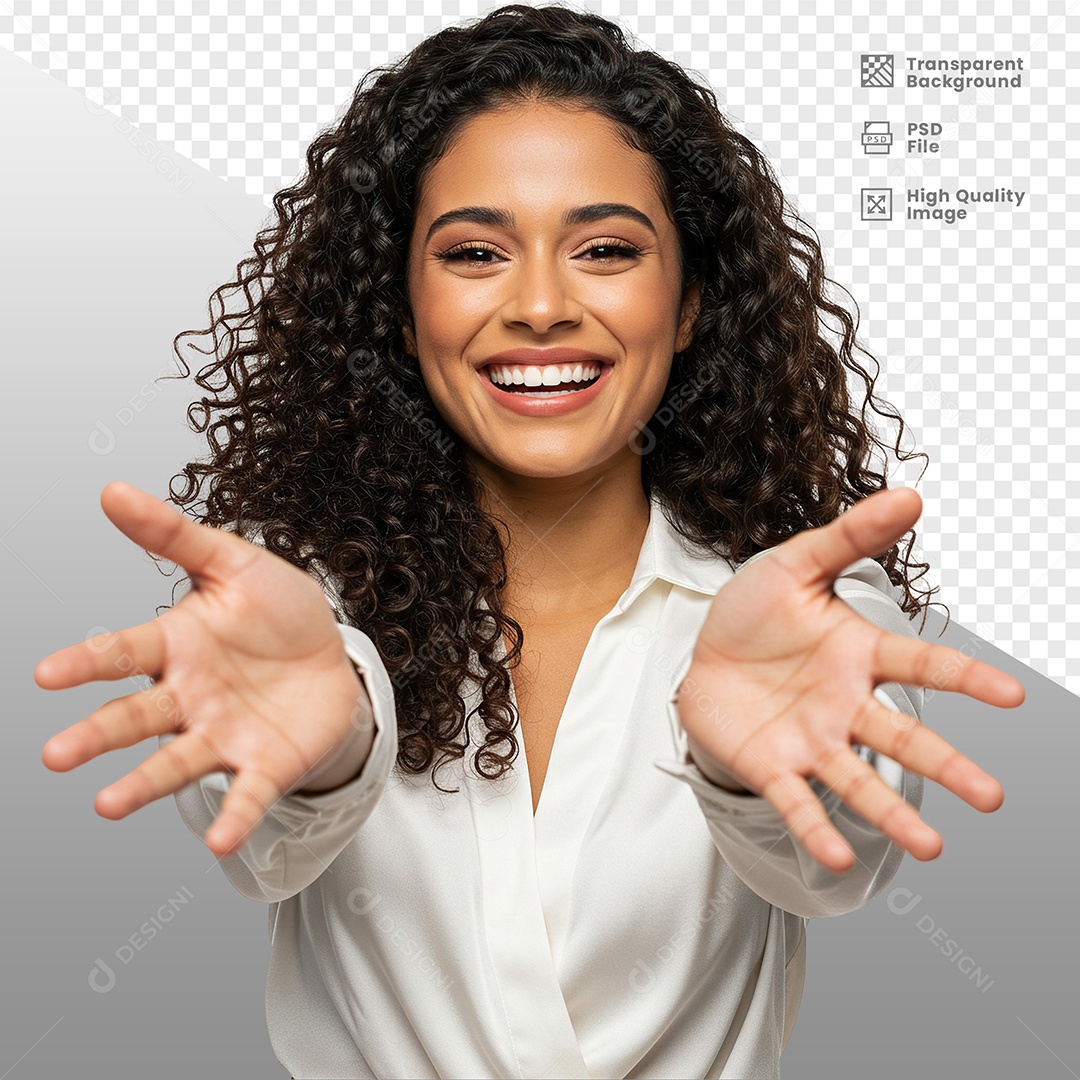 Mulher Vestida de Branco Para Composição PSD