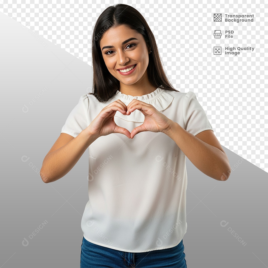 Mulher Vestida de Branco Para Composição PSD