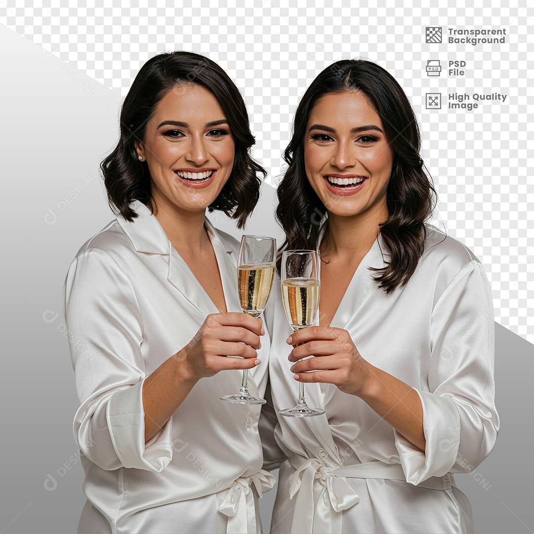 Mulheres Vestidas de Branco Para Composição PSD