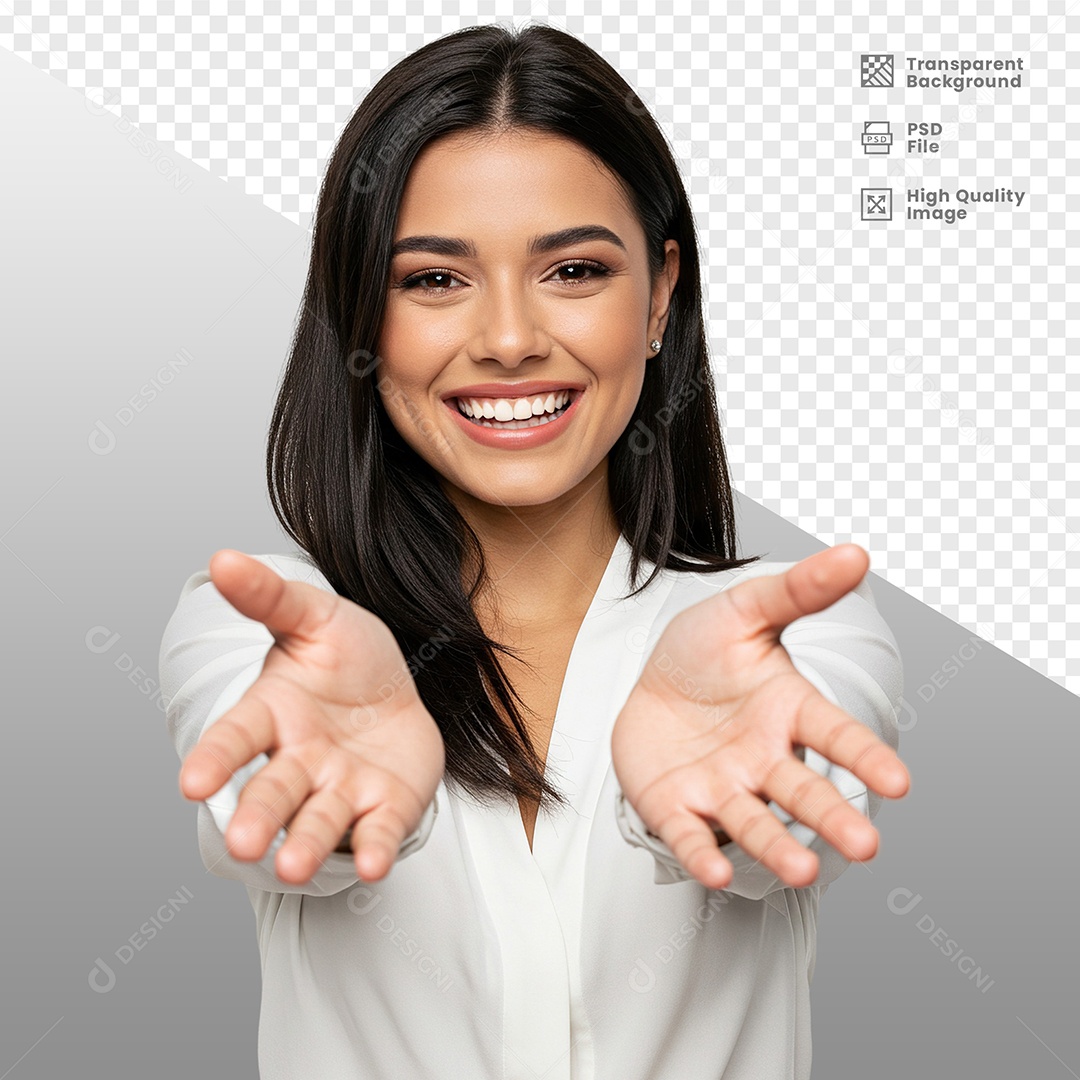 Mulher Vestida de Branco Para Composição PSD