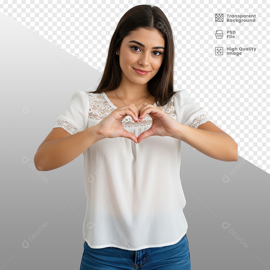 Mulher Vestida de Branco Para Composição PSD