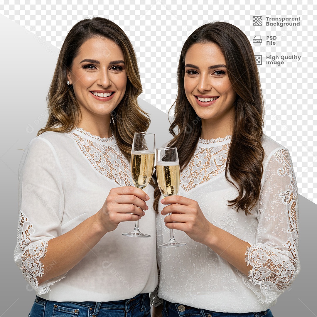 Mulheres Vestidas de Branco Para Composição PSD