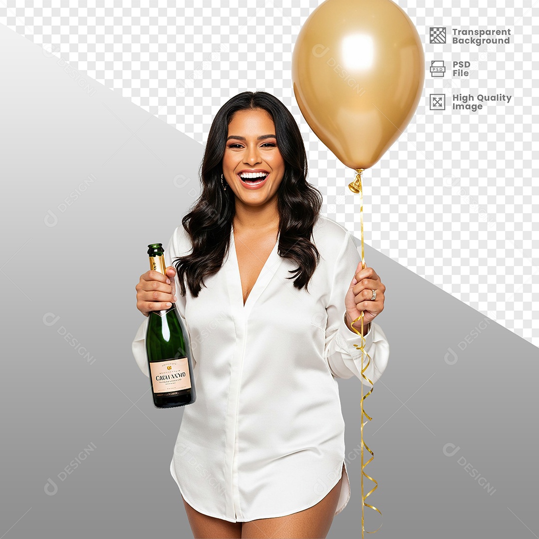 Mulher Vestida de Branco Para Composição PSD