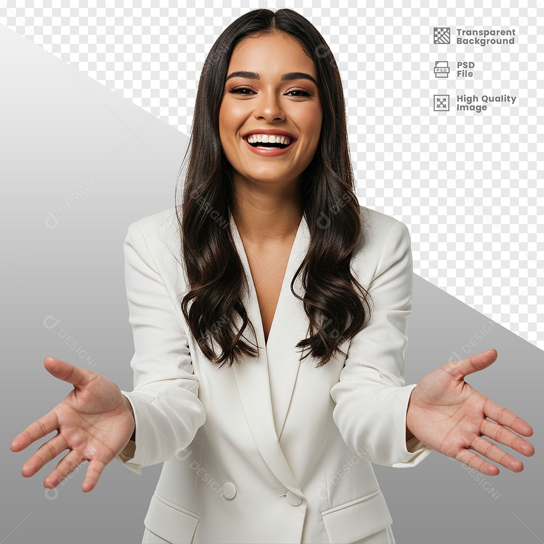 Mulher Vestida de Branco Para Composição PSD