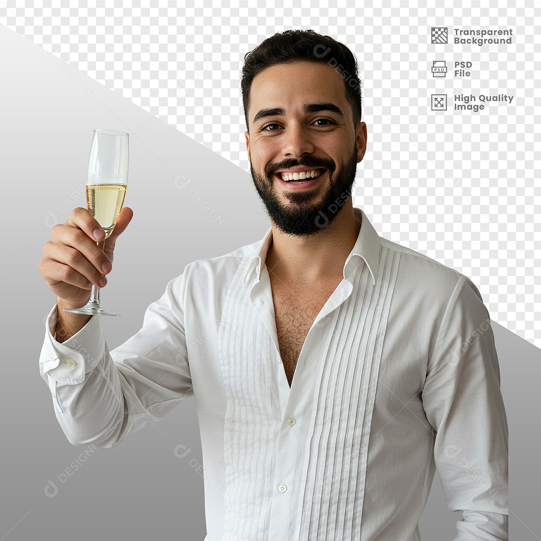 Homem Vestido de Branco Para Composição PSD