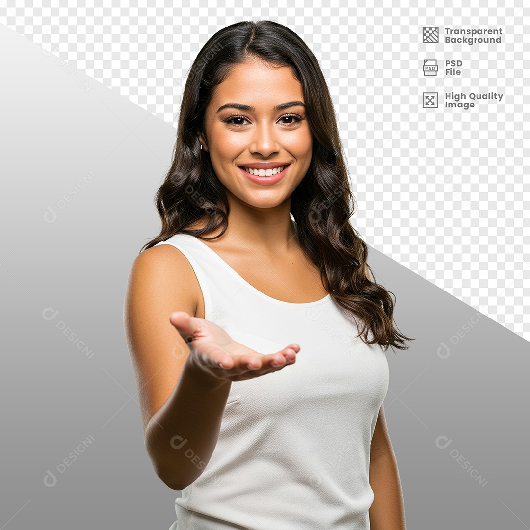 Mulher Vestida de Branco Para Composição PSD