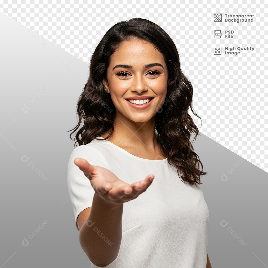 Mulher Vestida de Branco Para Composição PSD