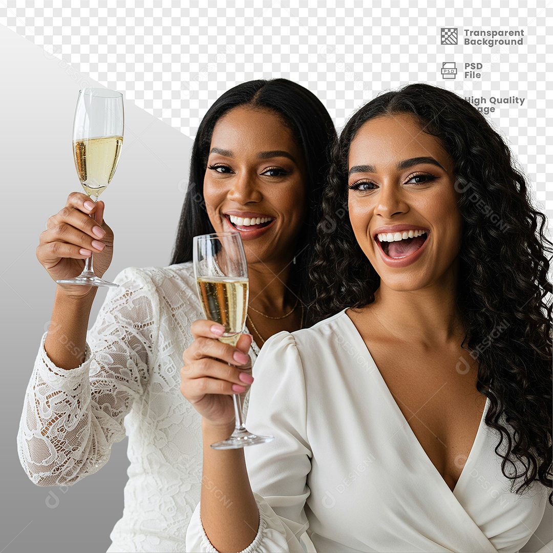 Mulheres Vestidas de Branco Para Composição PSD