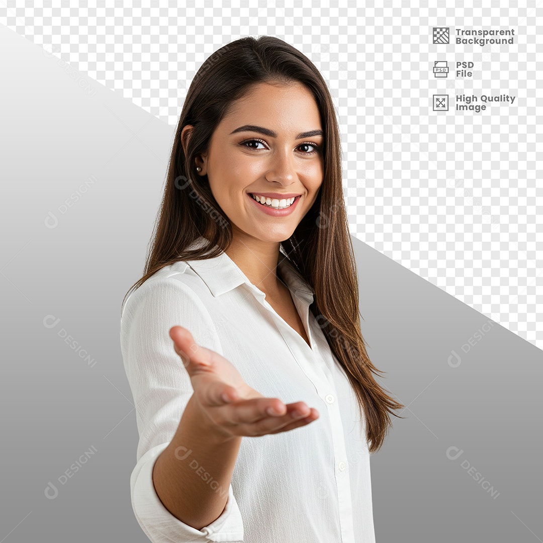 Mulher Vestida de Branco Para Composição PSD