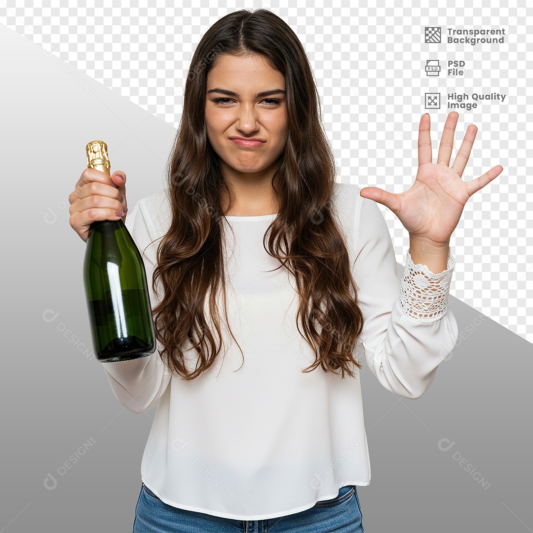 Mulher Vestida de Branco Para Composição PSD