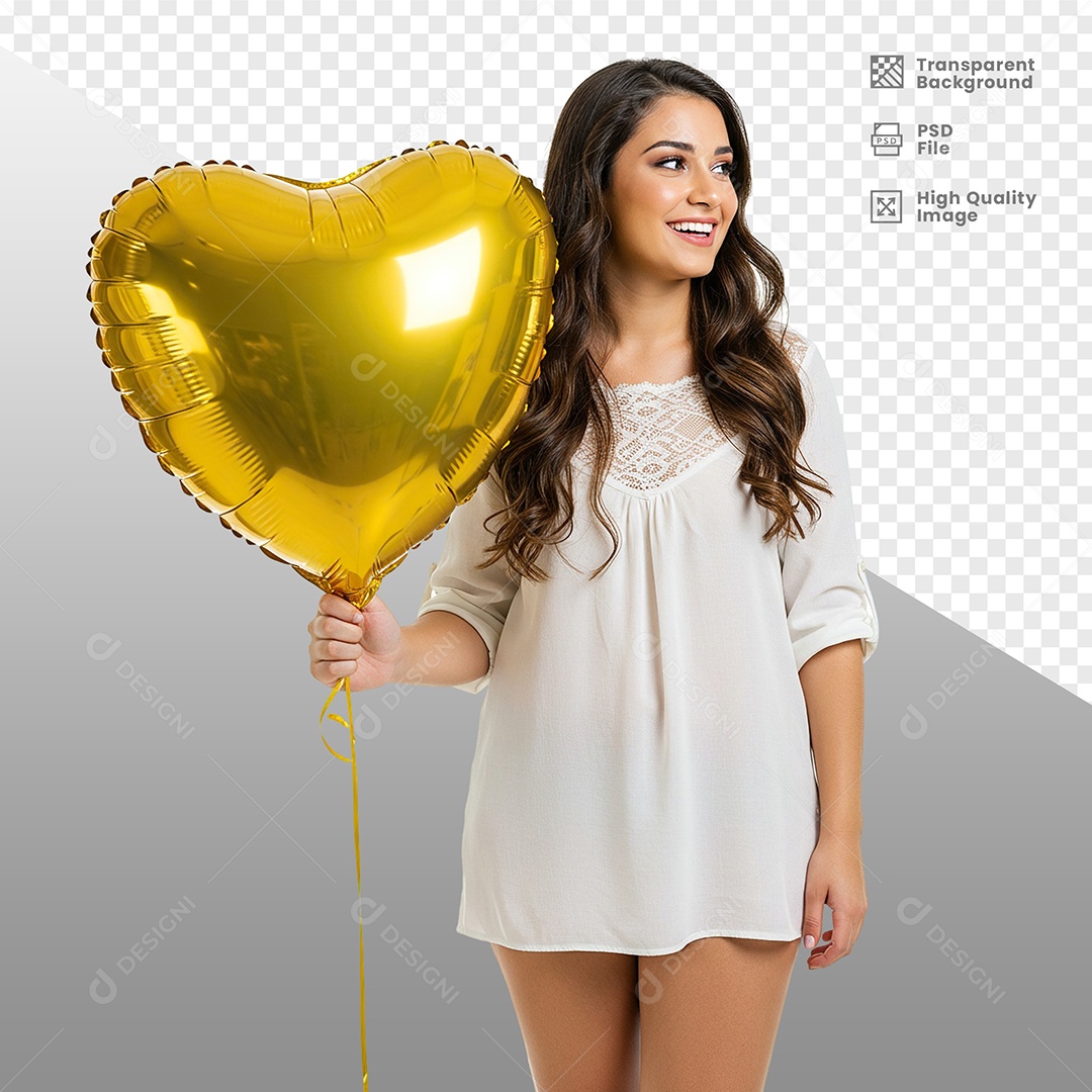 Mulher Vestida de Branco Para Composição PSD