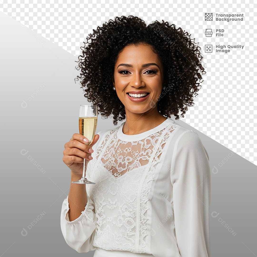 Mulher Vestida de Branco Para Composição PSD