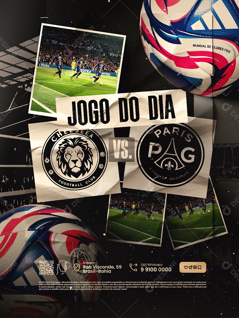Jogo Mundial de Clubes Jogo do Dia Social Media PSD Editável