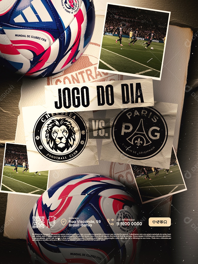 Jogo Mundial de Clubes Jogo do Dia Social Media PSD Editável