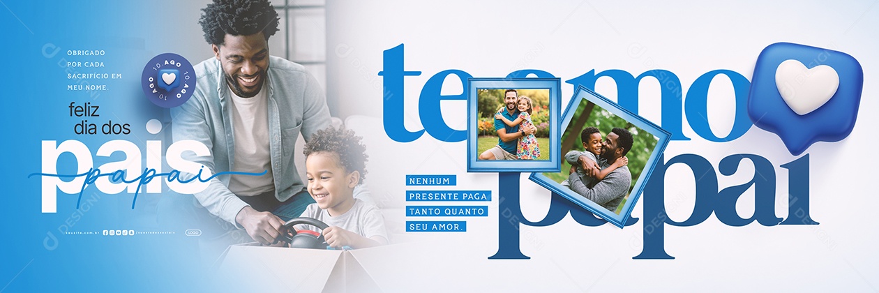 Carrossel Feliz Dia dos Pais 10 de Agosto Social Media PSD Editável