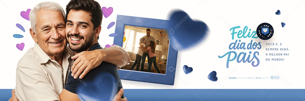 Carrossel Feliz Dia dos Pais 10 de Agosto Social Media PSD Editável