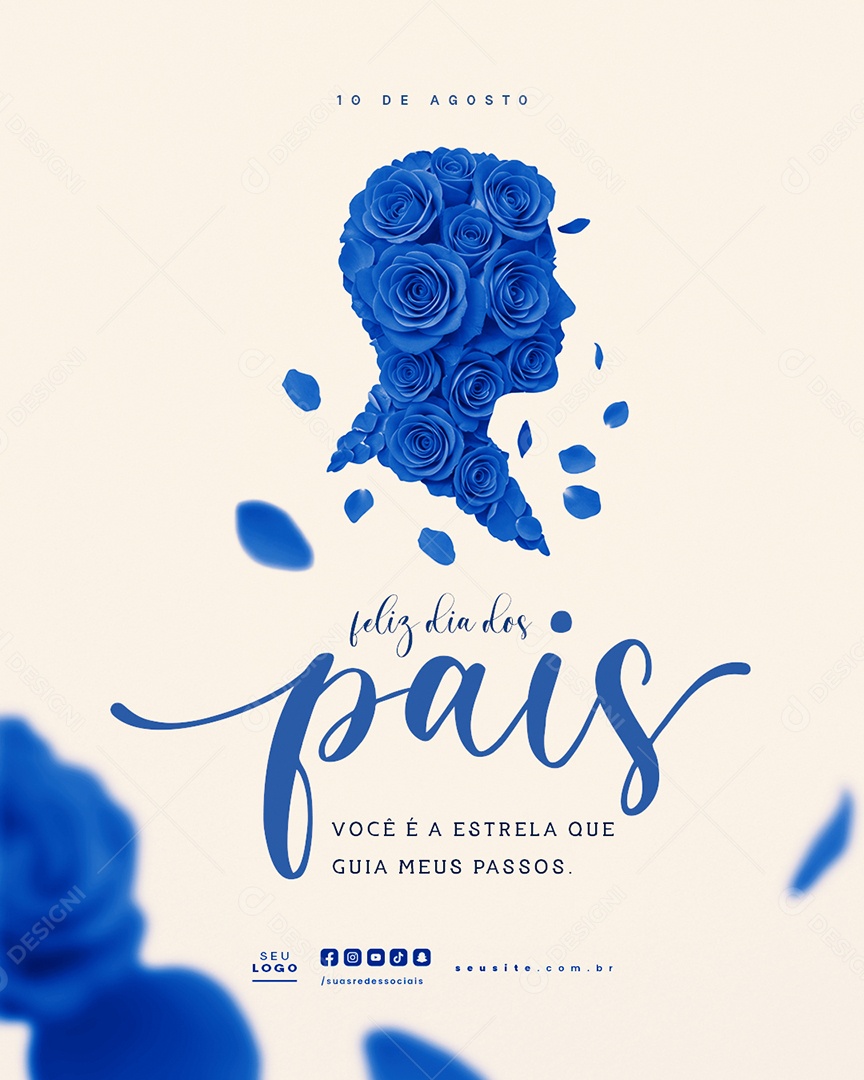 Feliz Dia dos Pais 10 de Agosto Social Media PSD Editável