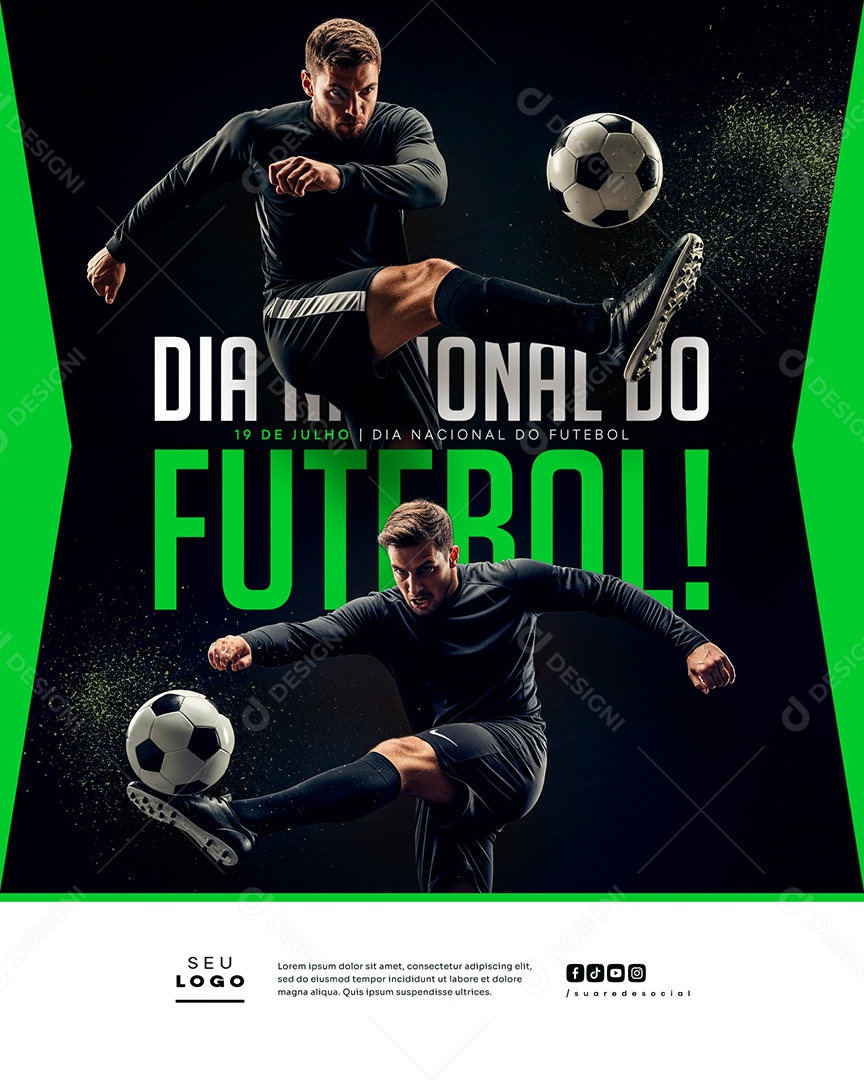 Dia Nacional do Futebol 19 de Julho Social Media PSD Editável