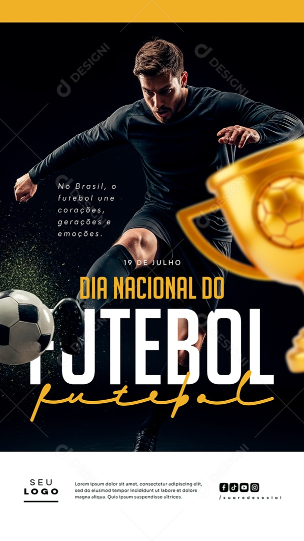 Story Dia Nacional do Futebol 19 de Julho Social Media PSD Editável