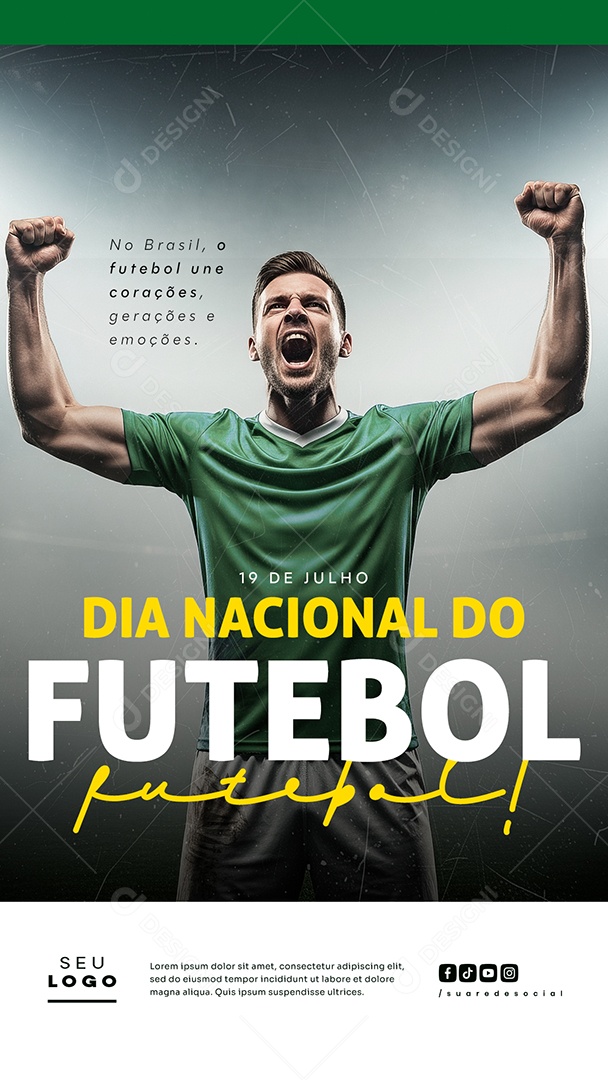 Story Dia Nacional do Futebol 19 de Julho Social Media PSD Editável